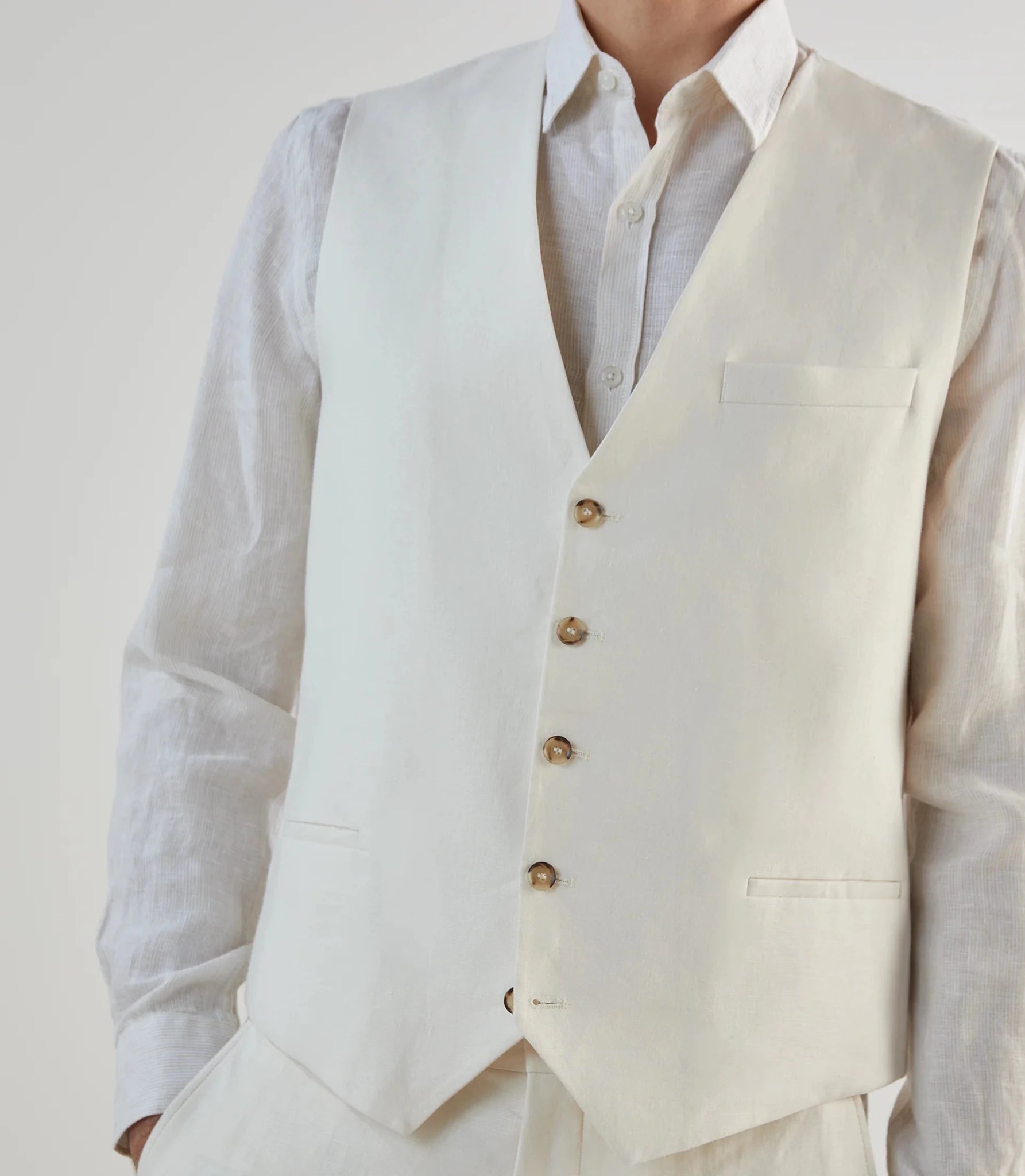 Gilet ville 100% lin écru - IZAC