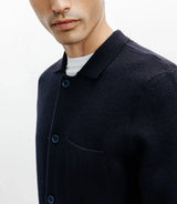 Navy knit cardigan overshirt