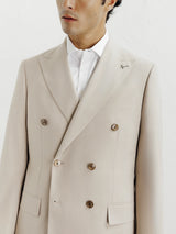 Beige double-breasted suit