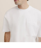 T-shirt uni oversize col rond blanc - IZAC