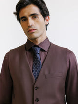 Brown wool blend city vest