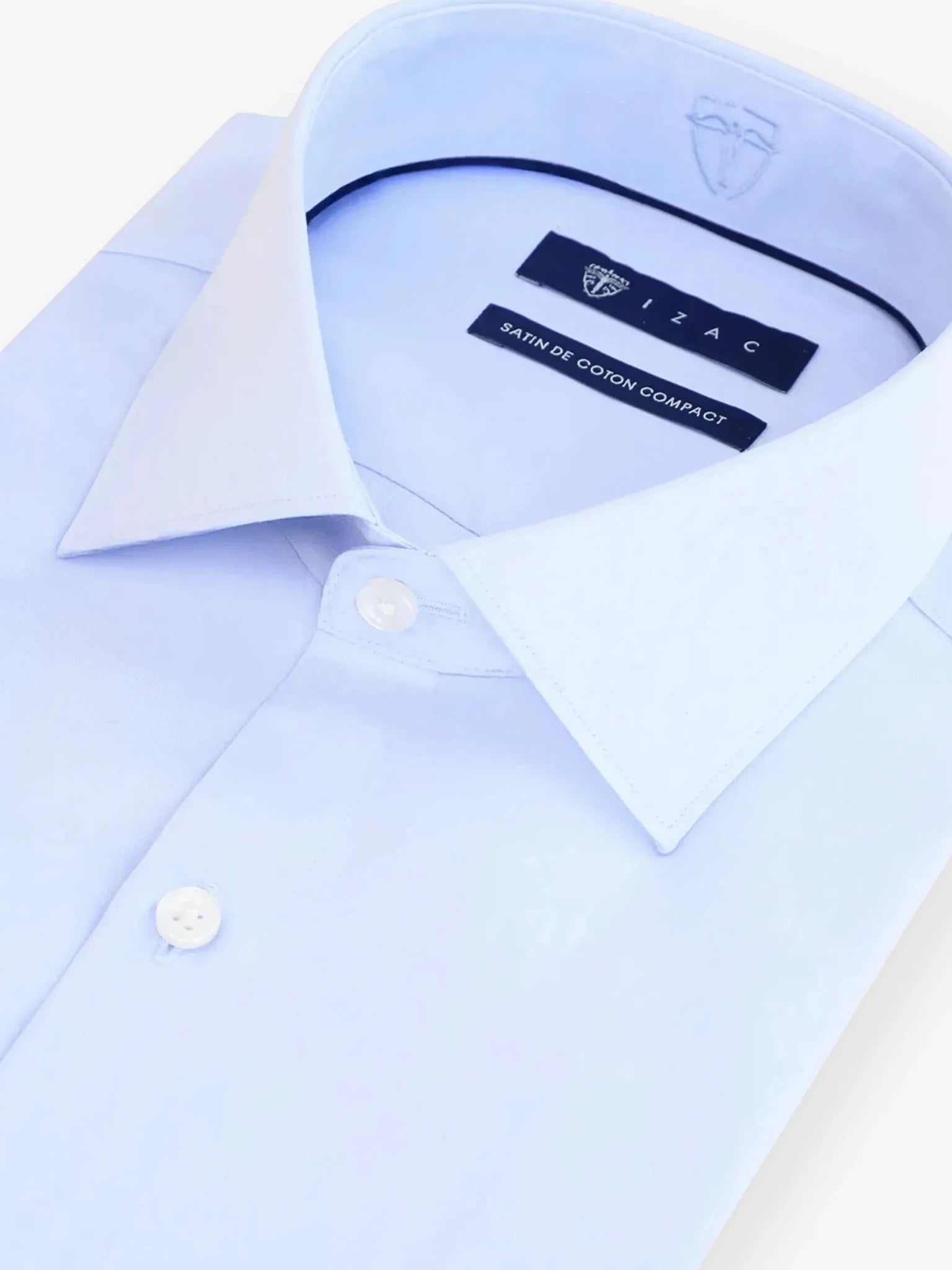 Chemise en satin de coton ciel - IZAC