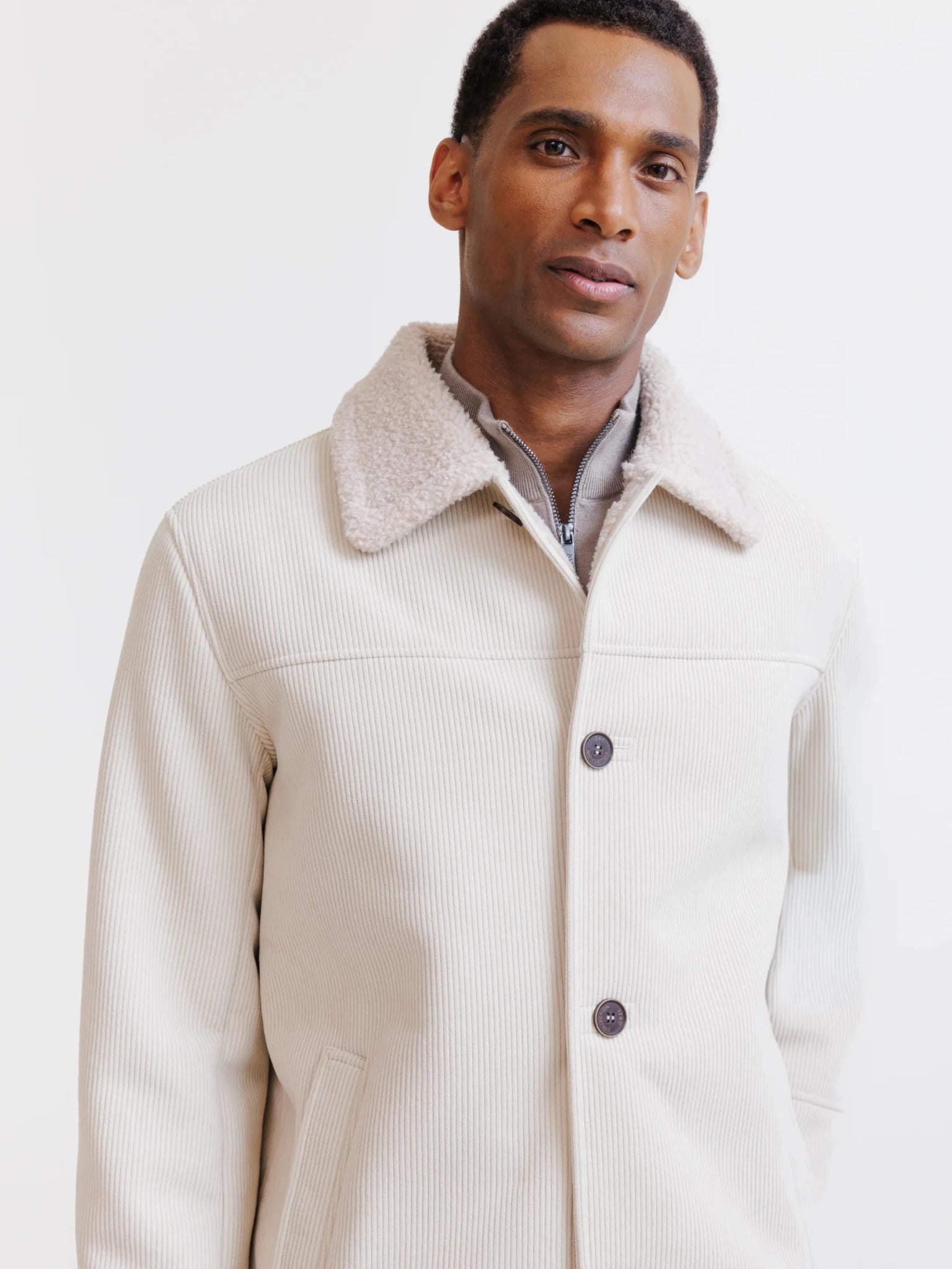 Blouson col chemise écru - IZAC