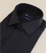 Chemise ajustée col italien noire