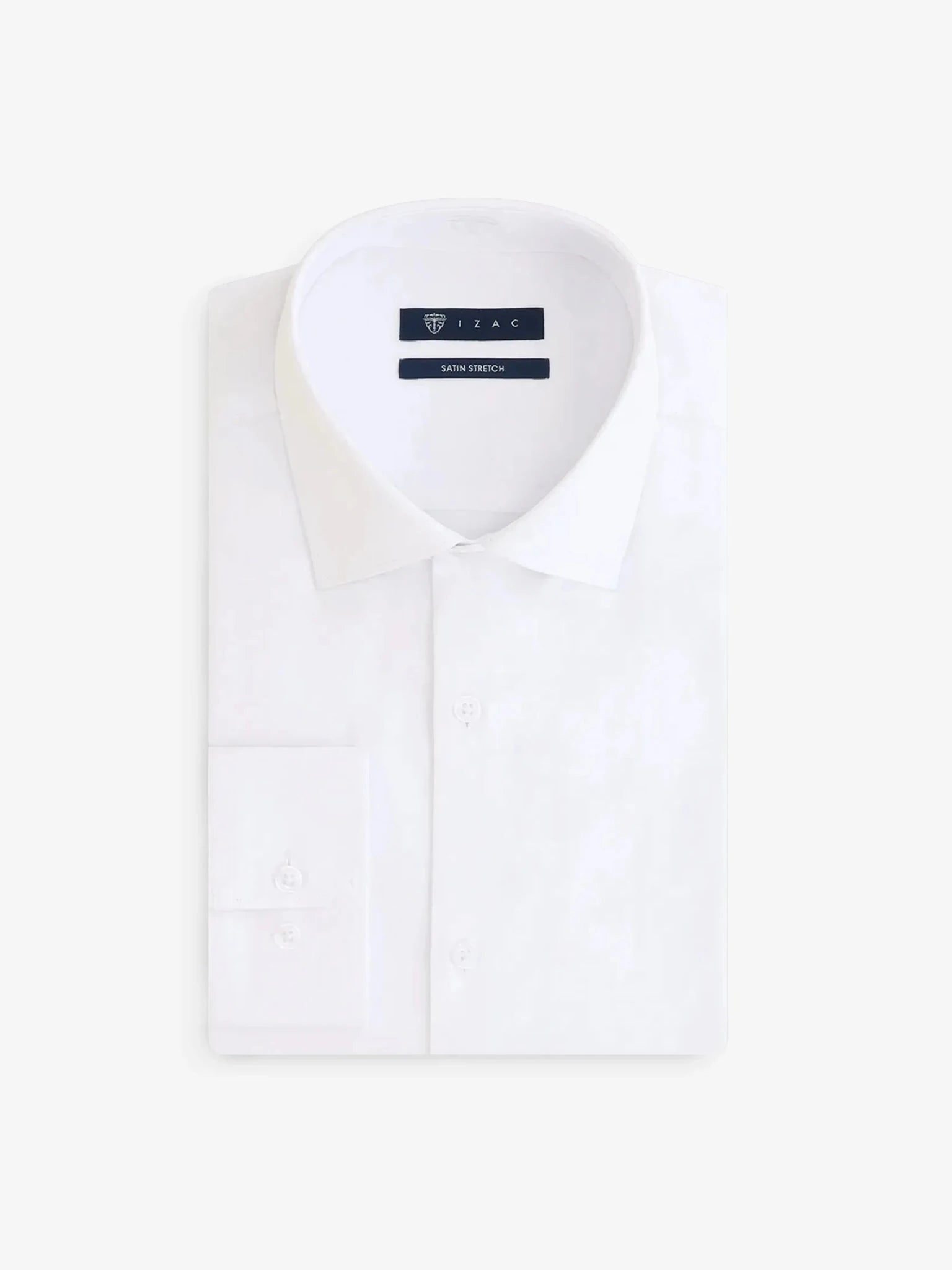 Chemise slim en satin de coton blanche - IZAC