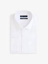 White cotton satin adjusted shirt