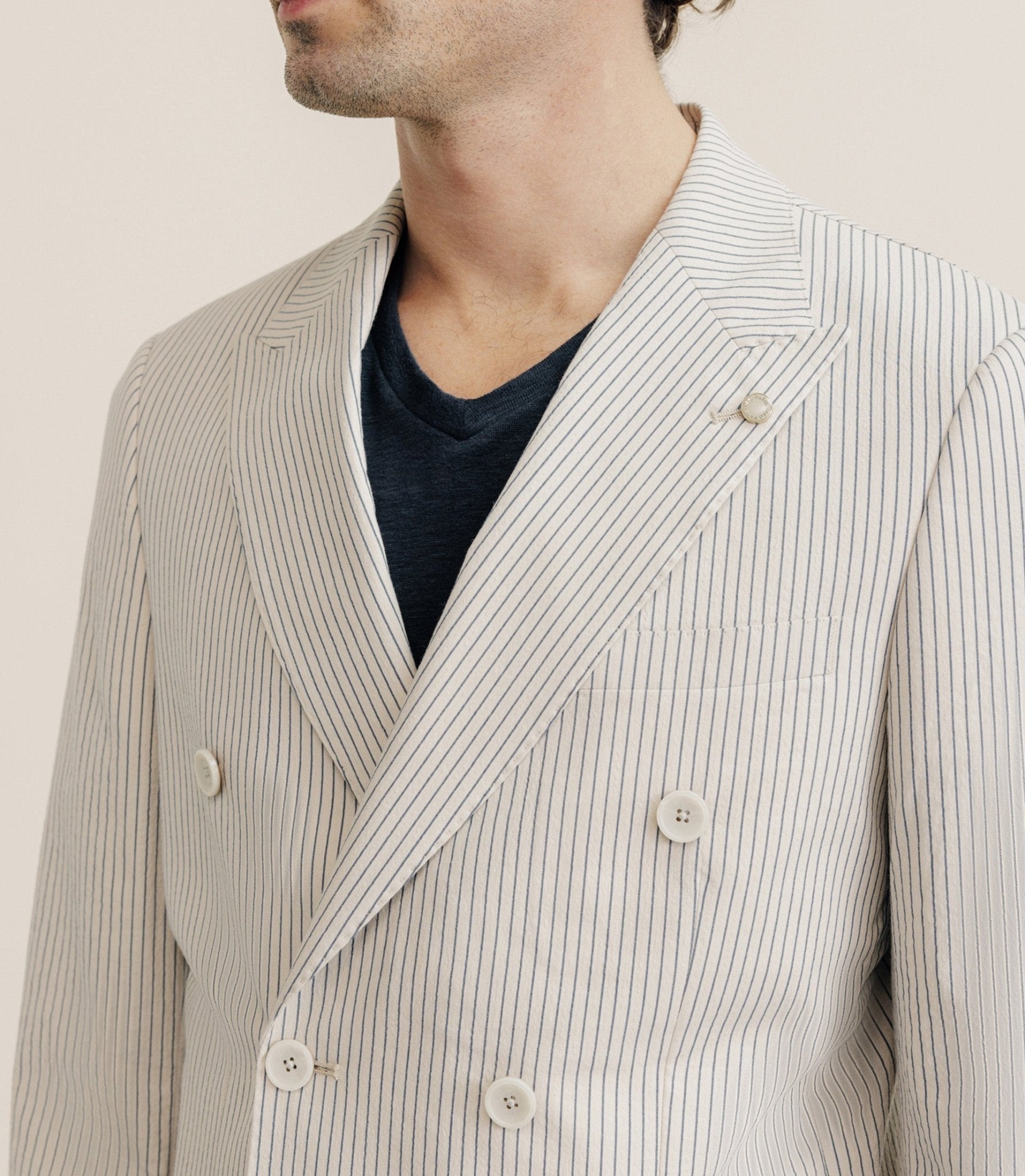 Veste ville croisée 6 boutons beige