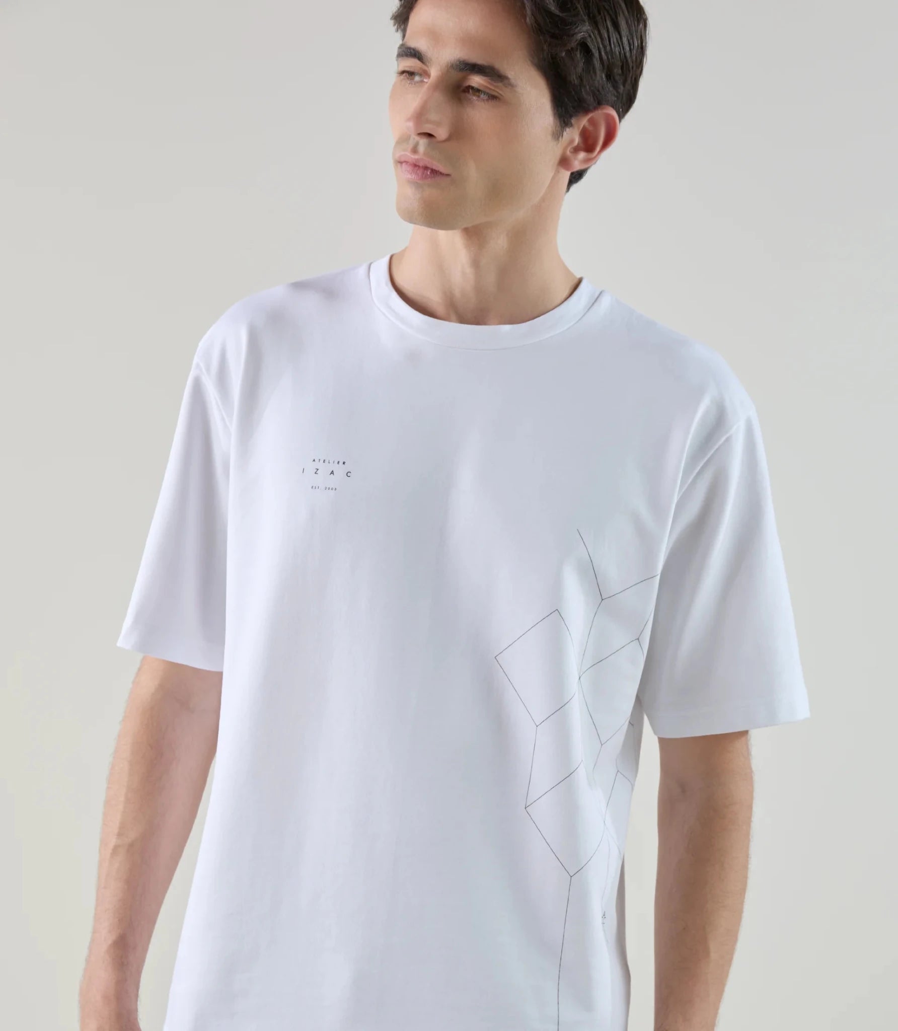 T-shirt oversize col rond blanc - IZAC
