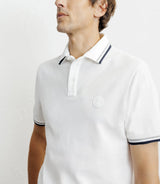 Polo piqué boutonné blanc