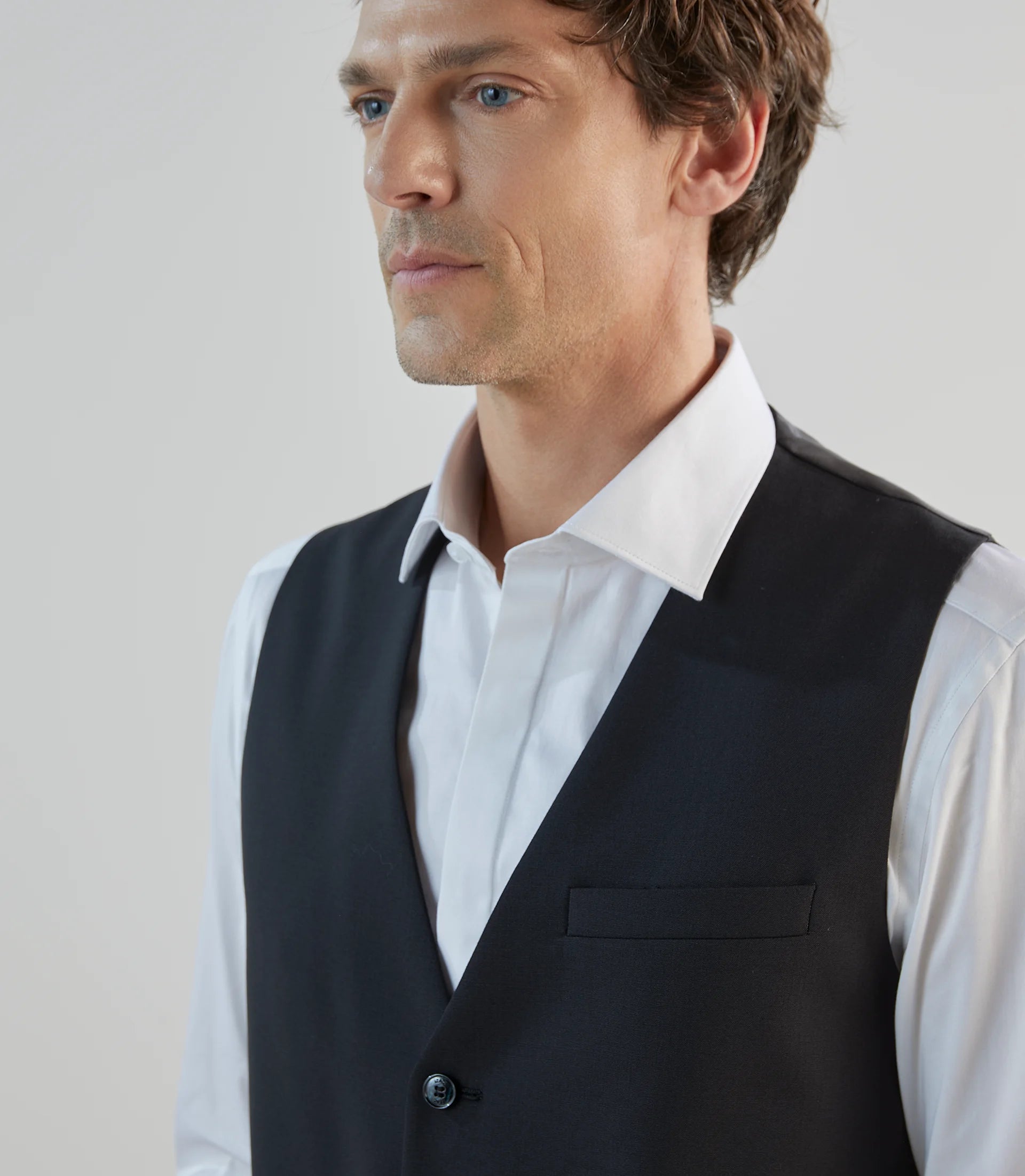 Gilet ville 100% laine noir - IZAC
