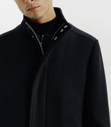 Manteau ville en laine noir