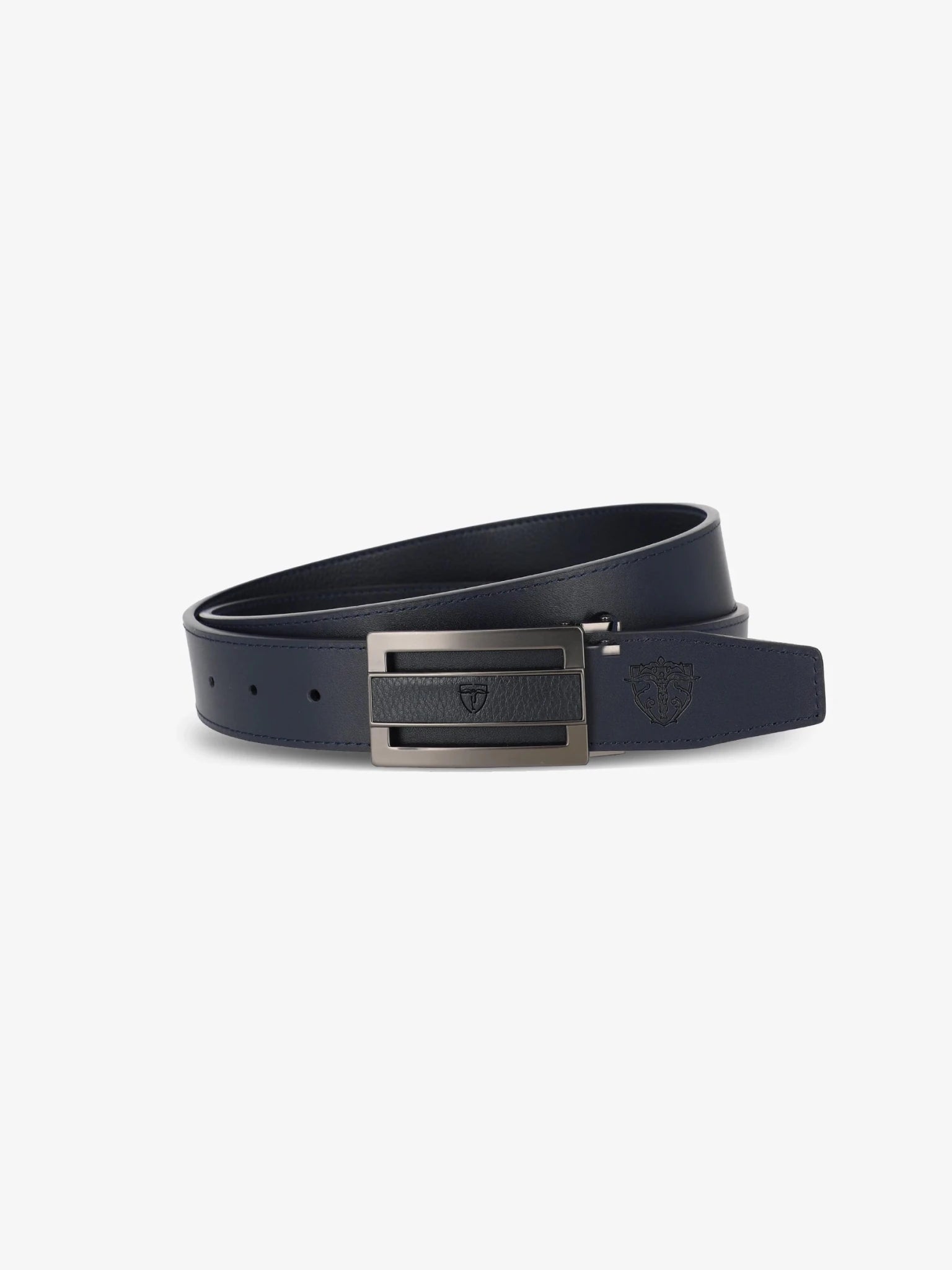 Reversible navy blue belt