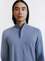 Pull col montant demi zippé indigo - IZAC