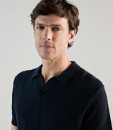 Polo en maille semi - ajouré marine - IZAC