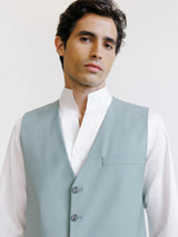 Gilet ville en laine majoritaire vert clair