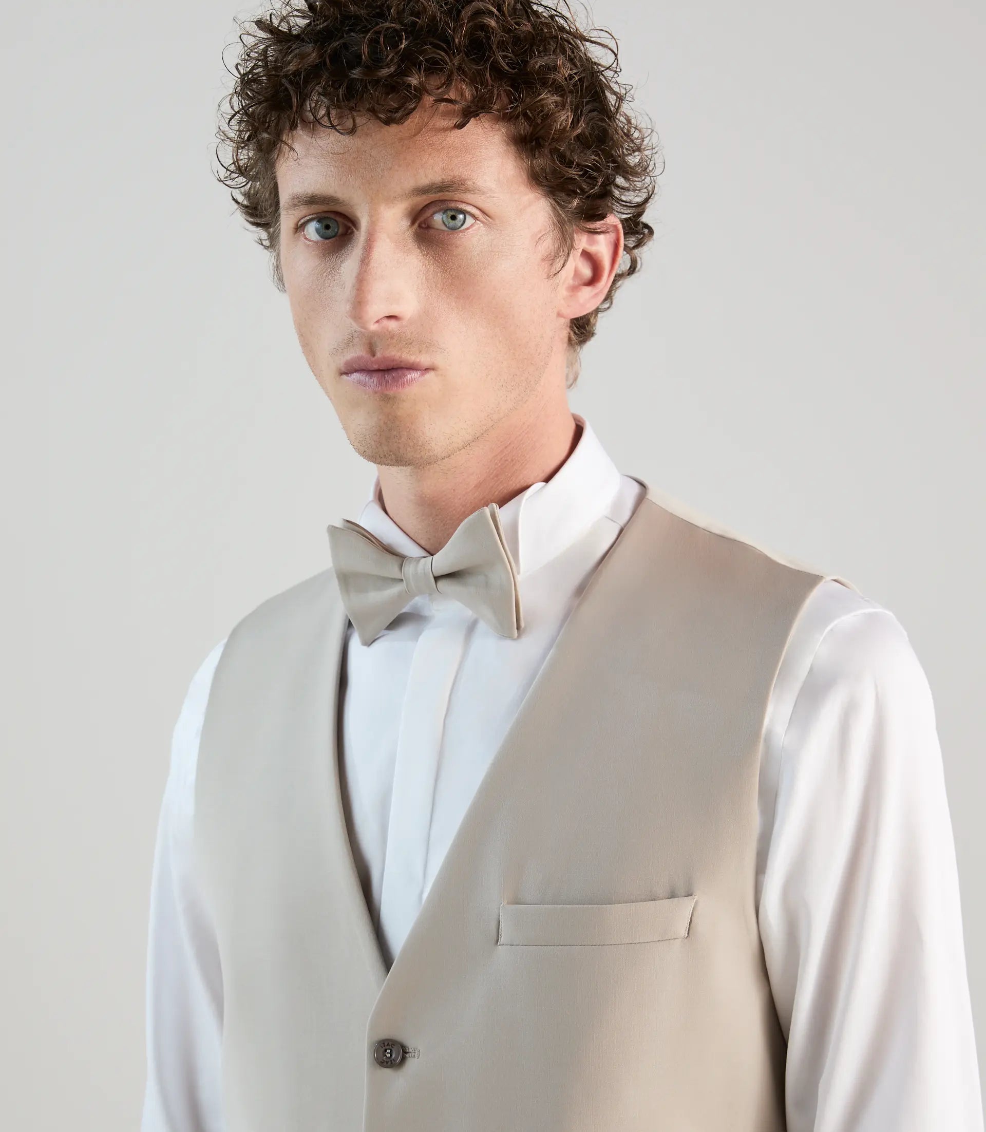 Gilet ville en laine majoritaire beige - IZAC