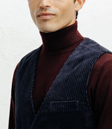 Navy corduroy city vest