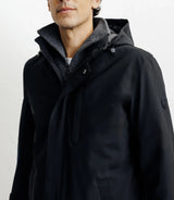 Lightweight black parka