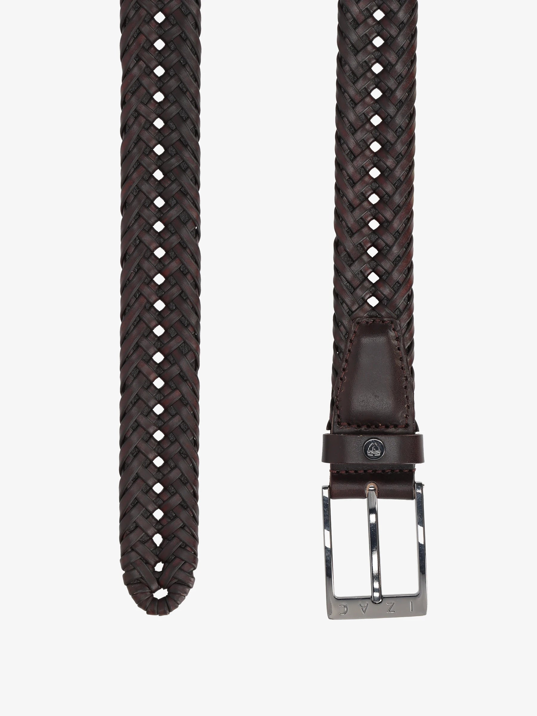 Brown braided leather belt