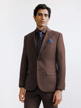 Brown 2-button wool blend suit