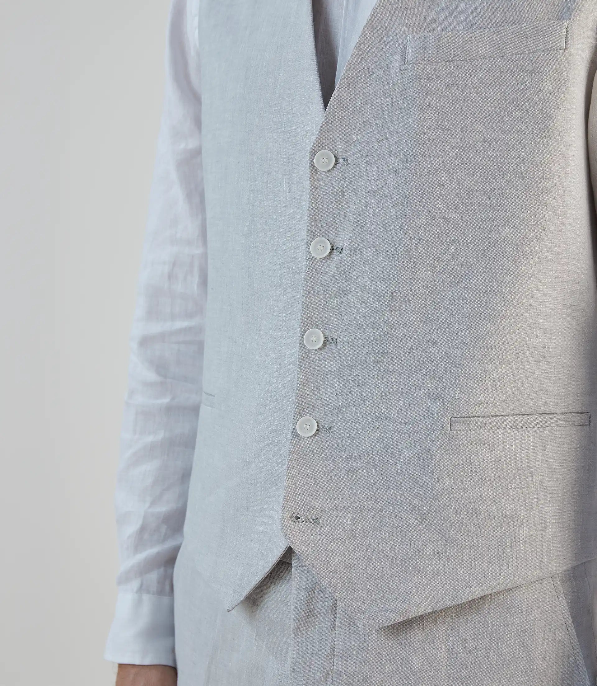 Gilet ville 100% lin gris - IZAC