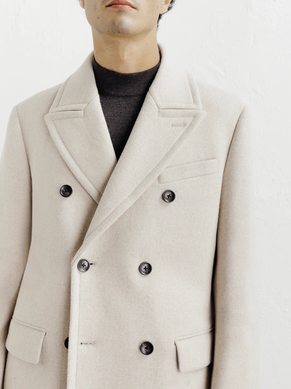 Beige double-breasted coat