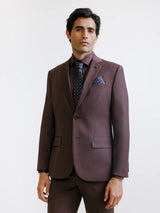 Brown 2-button wool blend suit