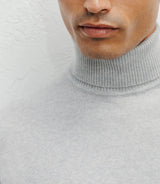 Pull col roulé gris chiné