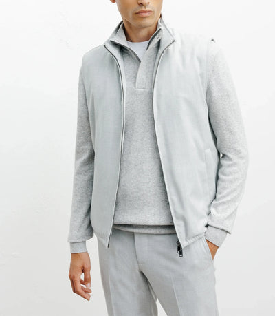 Doudoune sans manches gris clair