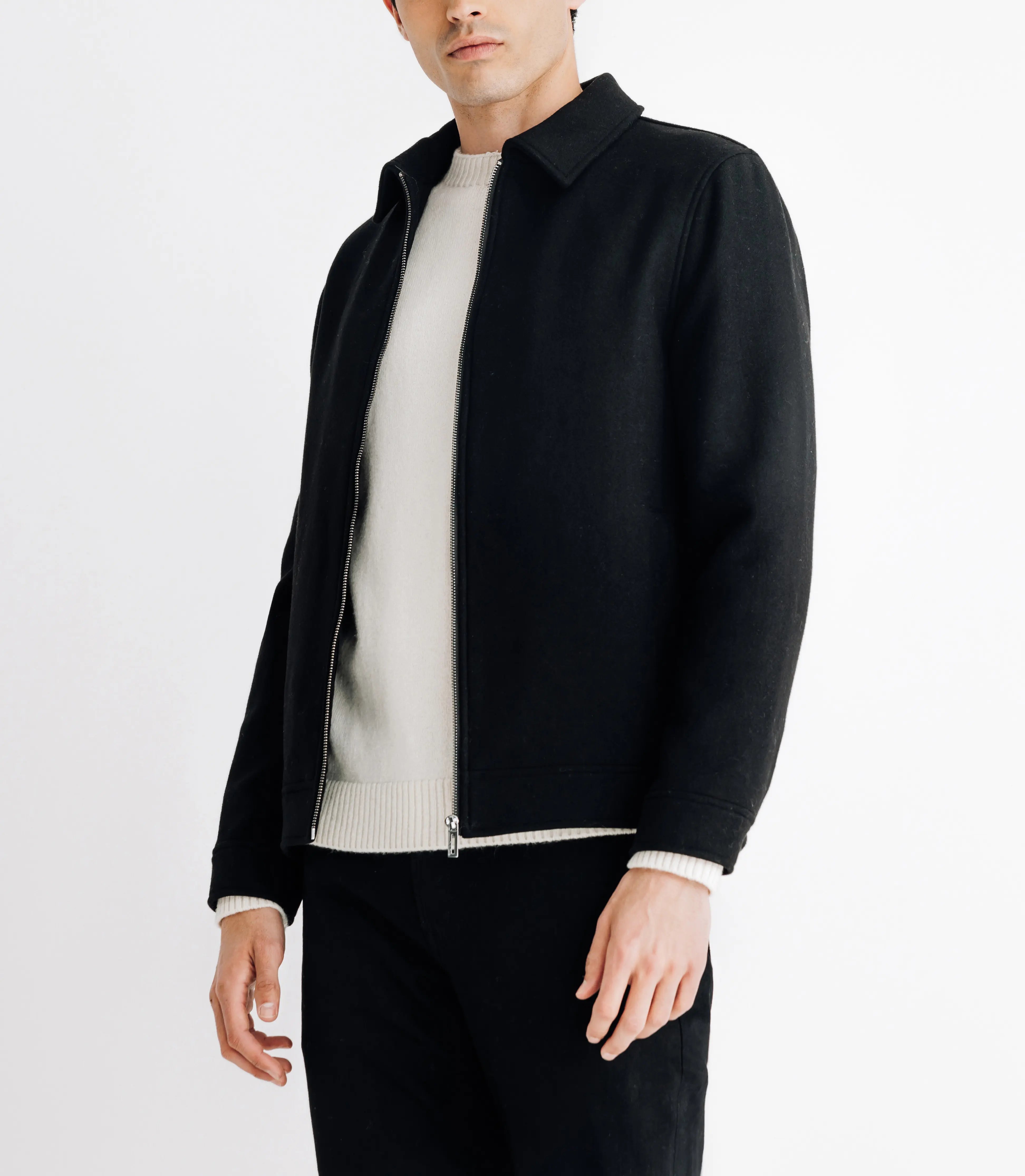 Blouson en laine noir - IZAC