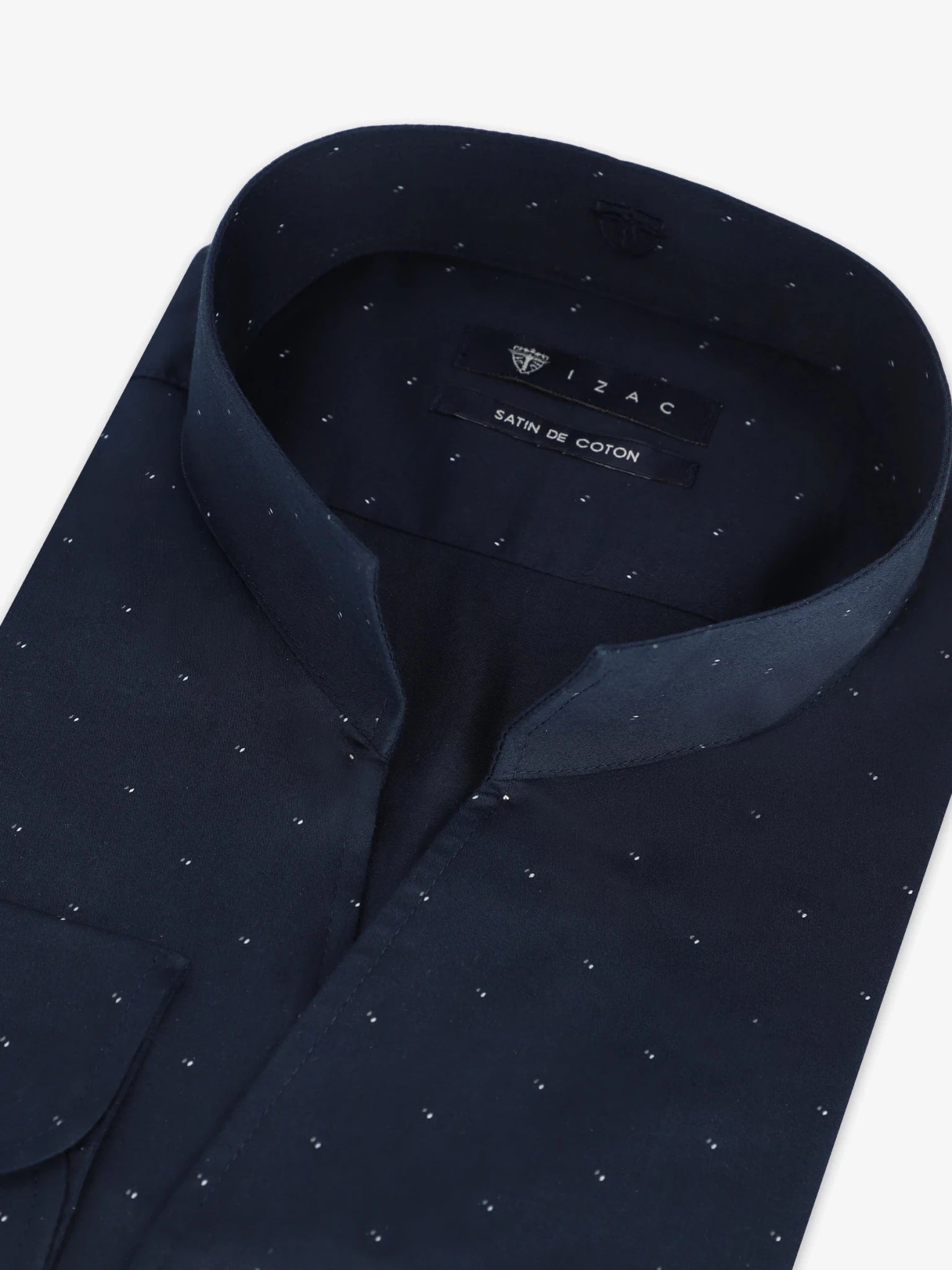 Chemise col philosophe marine - IZAC