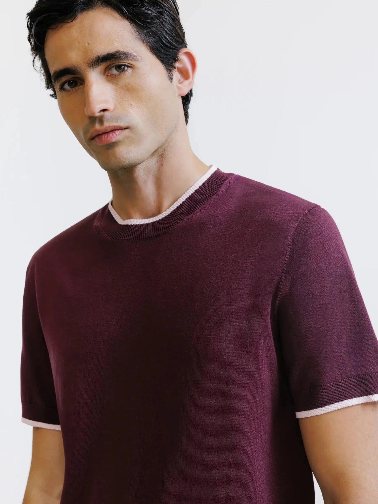 Burgundy knit t-shirt