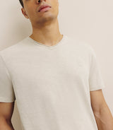 Beige V-neck t-shirt