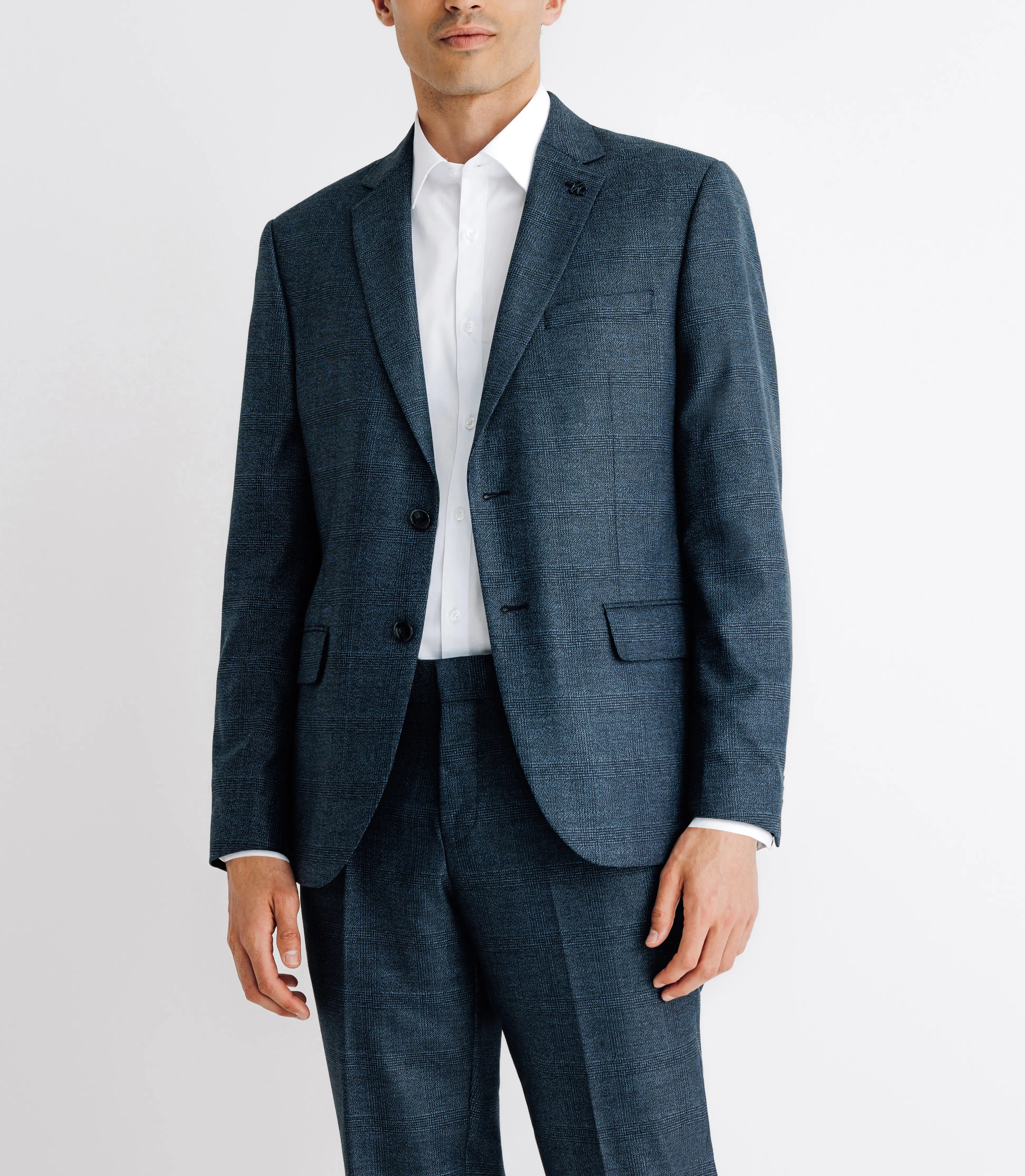 Costume à carreaux esprit Prince de Galles marine - IZAC