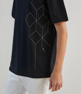 T-shirt oversize col rond noir - IZAC