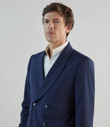 Navy blue double-breasted suit