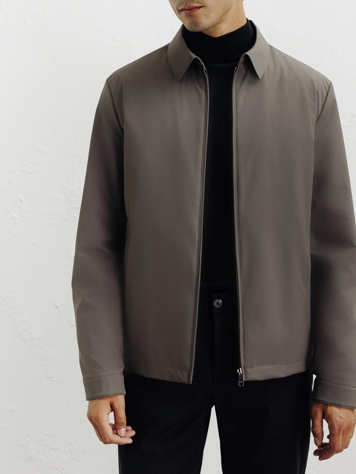 Taupe shirt collar jacket