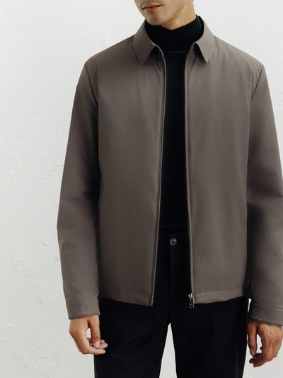 Taupe shirt collar jacket