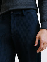 Navy velvet trousers