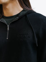 Black Half-Zip Knit Hoodie