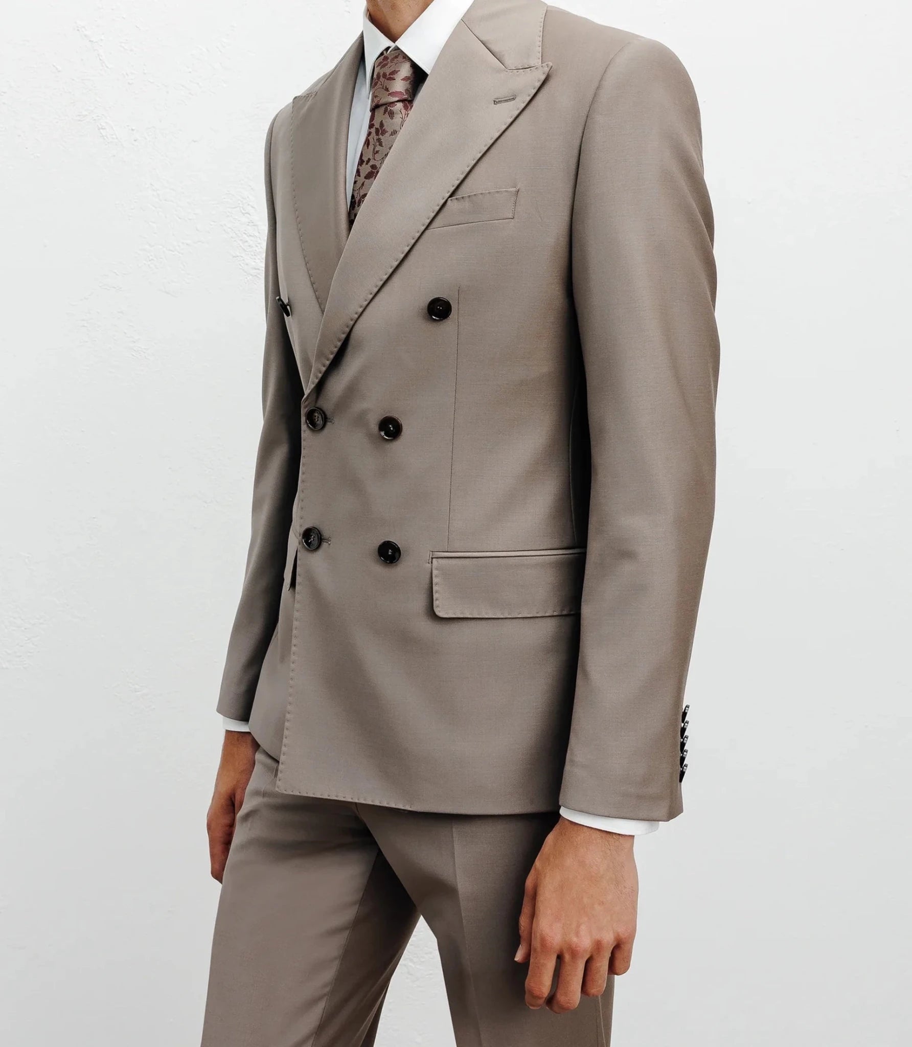 Costume croisé taupe - IZAC