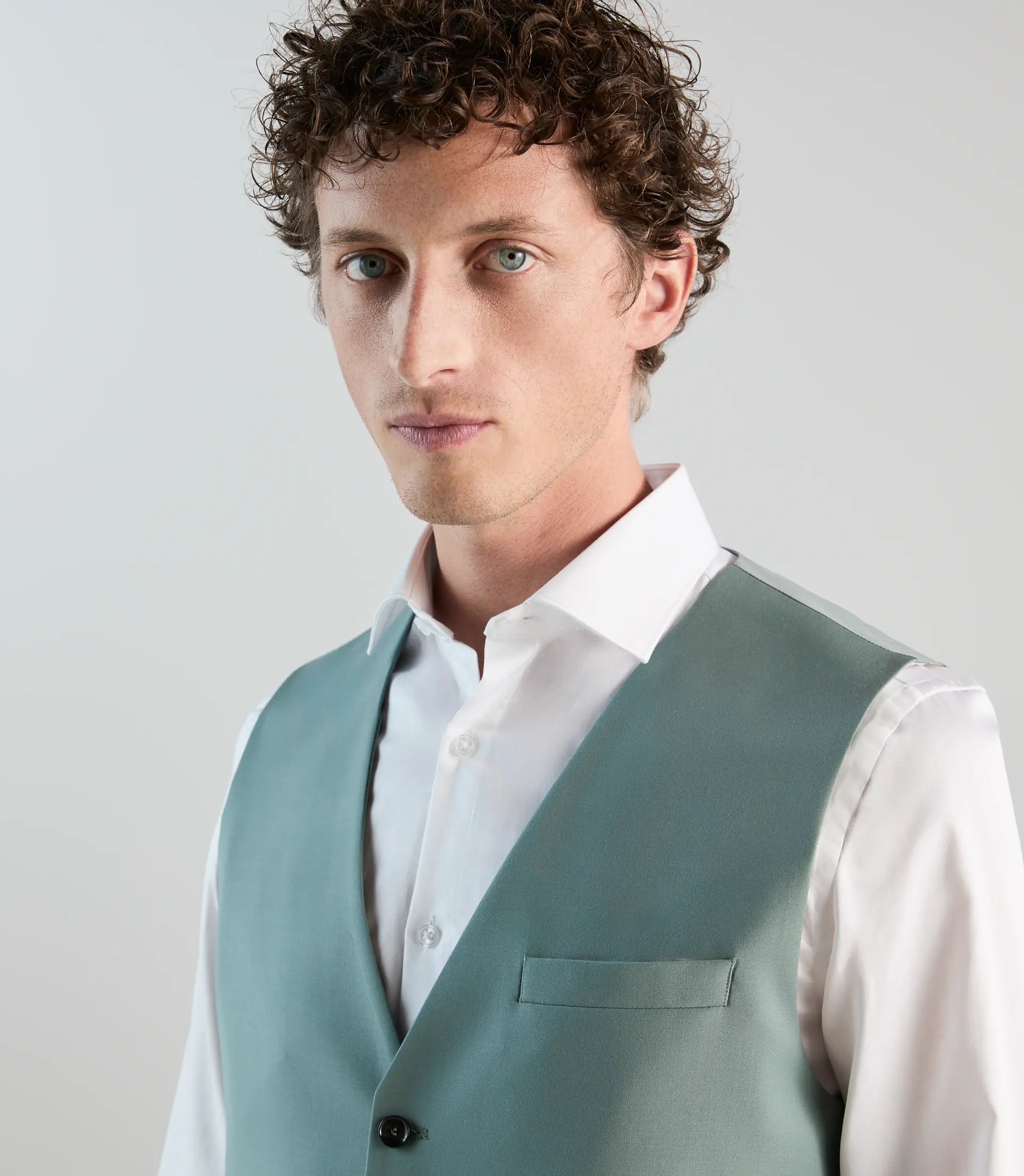 Gilet ville en laine majoritaire vert clair - IZAC