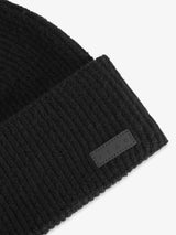 Black Ribbed Knit Beanie