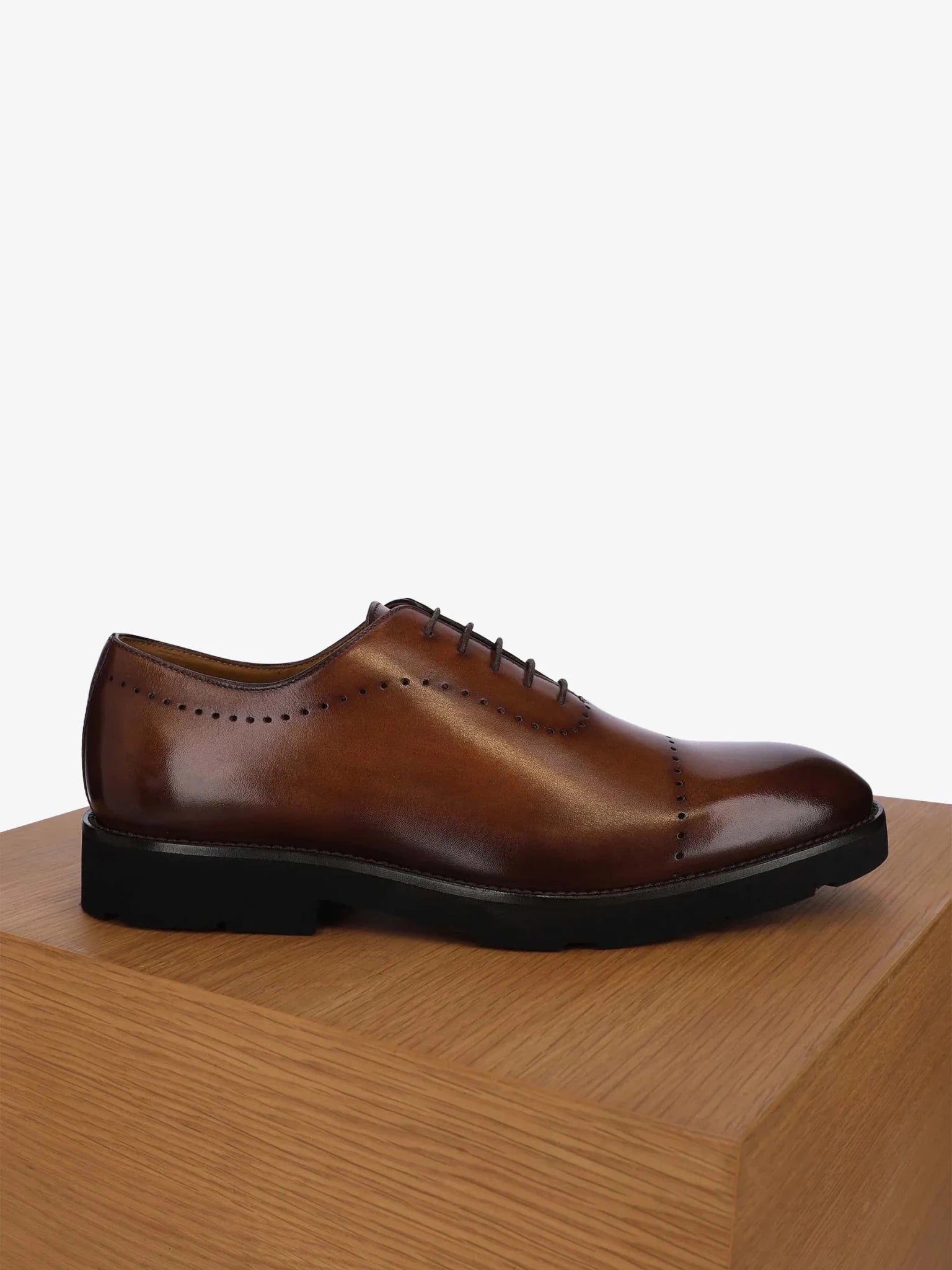 brown leather brogue