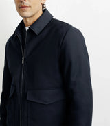 Navy shirt collar jacket