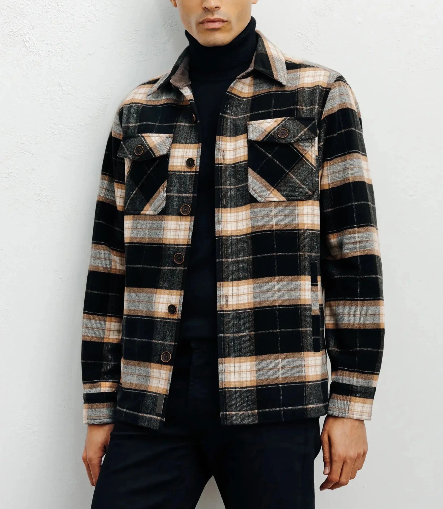 Large brown plaid overshirt