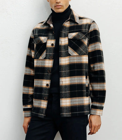 Large brown plaid overshirt