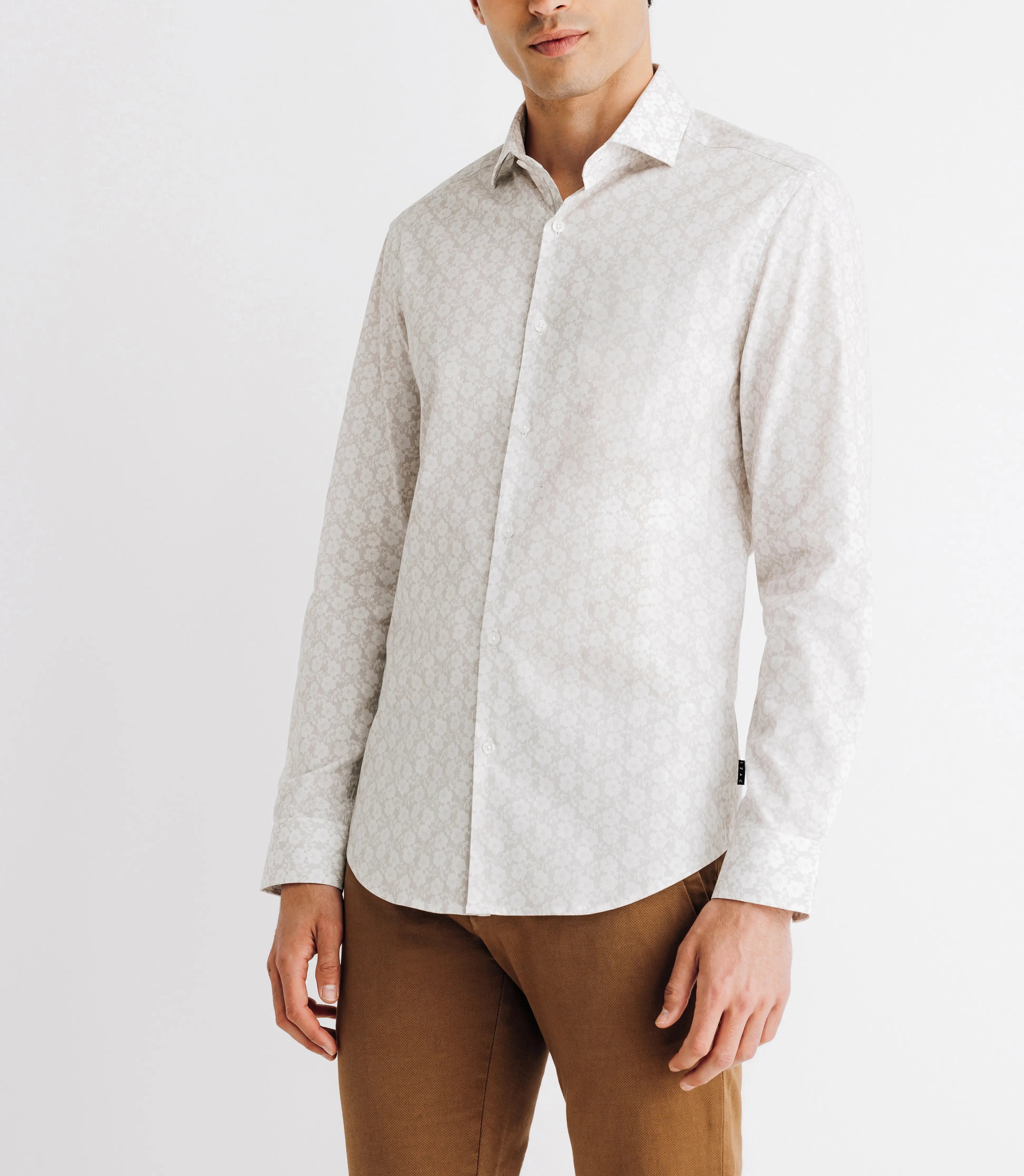 Chemise imprimée à fleurs beige - IZAC