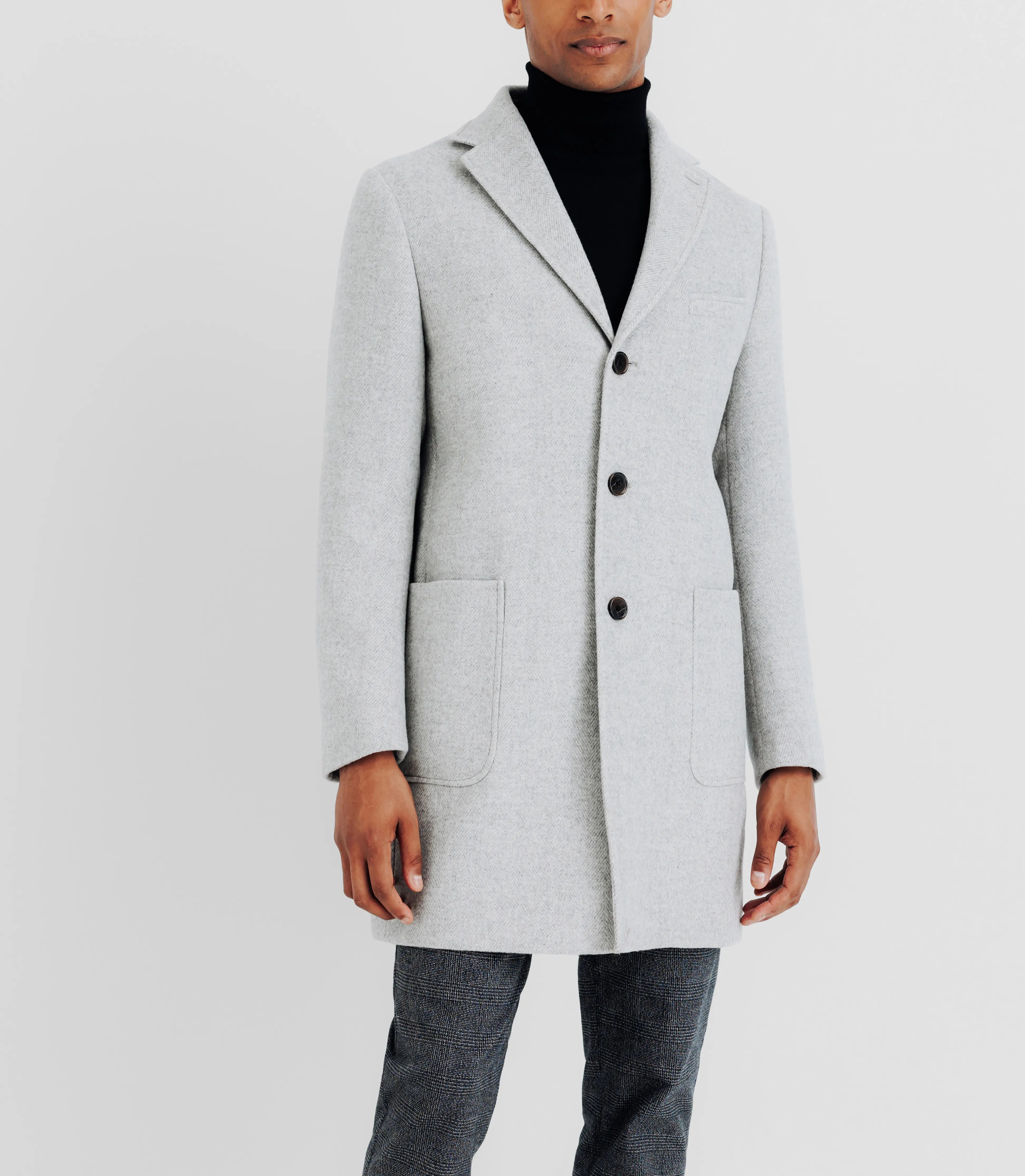 Manteau en laine avec boutons gris - IZAC