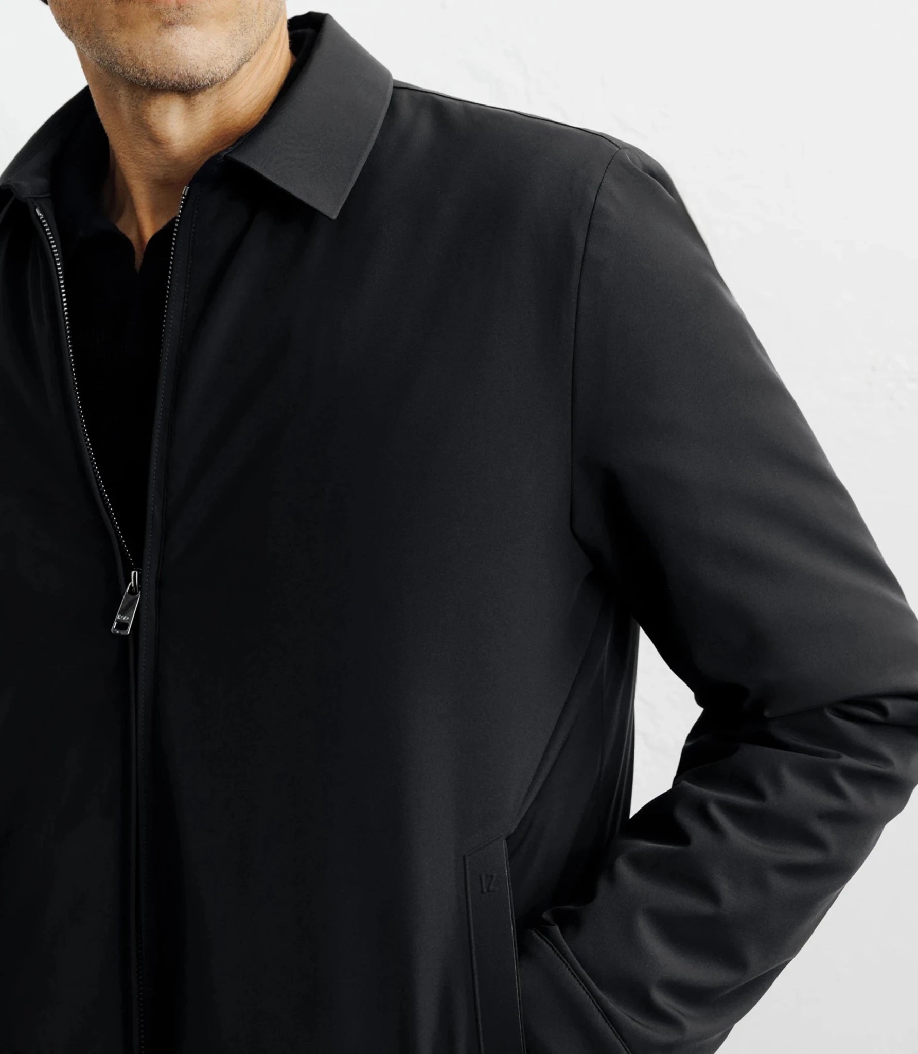 Black shirt collar jacket